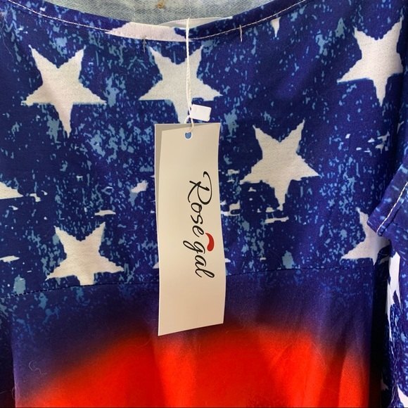 ROSEGAL American Flag Sleeveless High Low Tank Top Size 5X - Picture 11 of 11